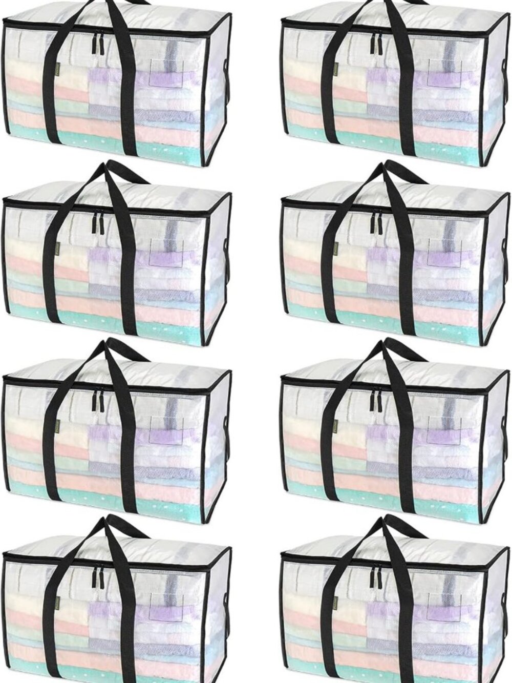 8-Pack Heavy-Duty Oversized Moving Bags with Reinforced Handles for Storage